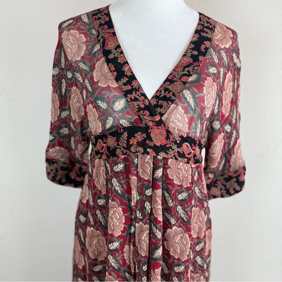 ASOS Women’s Pink and Brown Midi Sundress with Bishop‎ Sleeves Size 2 - Picture 5 of 11